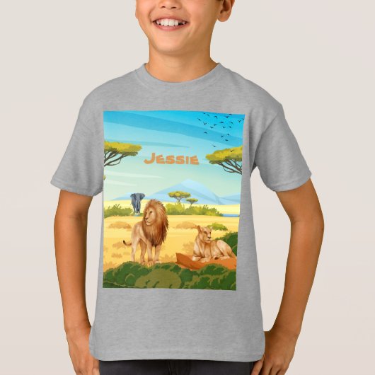 サバパーソナライズされたナの獅子 Tシャツ (正面)