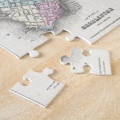 サバンナおよびチャールストン(1855年)のヴィンテージの地図 ジグソーパズル (側面)