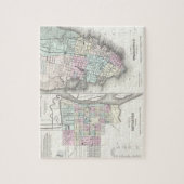 サバンナおよびチャールストン(1855年)のヴィンテージの地図 ジグソーパズル (縦)