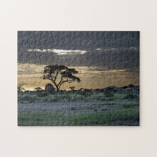 サバンナに沈む太陽 ジグソーパズル (横)