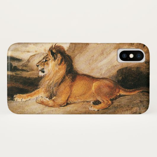 サバンナのアフリカンライオン ビンテージの野生動物 Case-Mate iPhoneケース (裏面(横))
