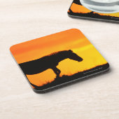 サバンナのシマウマのシルエット コースター (左側)