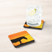 サバンナのシマウマのシルエット コースター (右側)