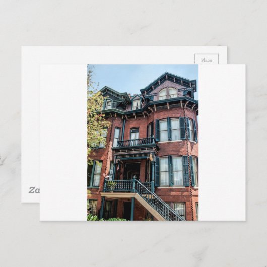 サバンナのジョージアのビクトリアンな歴史的家 ポストカード (正面/裏面)