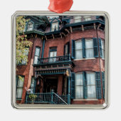 サバンナのジョージアのビクトリアンな歴史的家 メタルオーナメント (正面)
