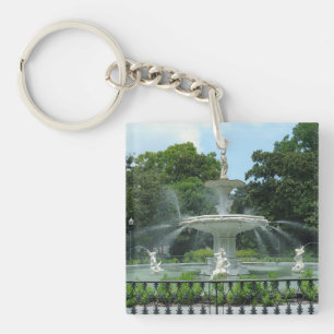 サバンナのジョージアのForsyth公園の噴水 キーホルダー