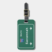 サバンナのジョージアgaの州間幹線道路の高速道路: ラゲッジタグ (正面縦)