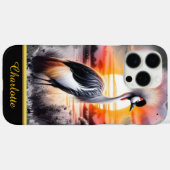 サバンナの夕日に美しい冠をかぶった鶴 Case-Mate iPhoneケース (裏面 (横))