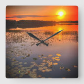 "サバンナの夕日"壁時計 スクエア壁時計 (正面)