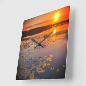 "サバンナの夕日"壁時計 スクエア壁時計 (傾斜)