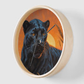 サバンナの草に生息するヒョウ 壁時計 (傾斜)