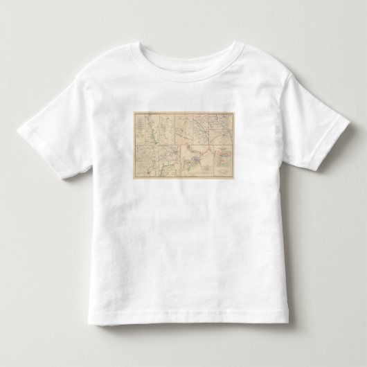 サバンナのGoldsboroughのキャンペーン地図 トドラーTシャツ (正面)