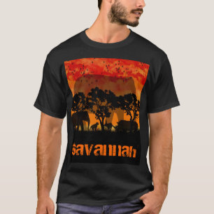 サバンナのTシャツの男性へのアフリカのテーマ Tシャツ