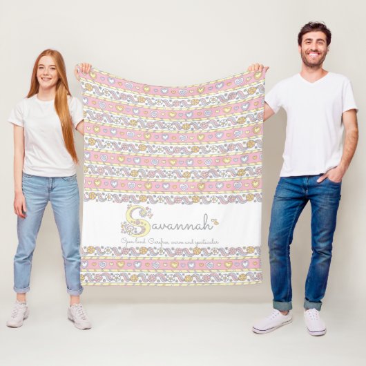 サバンナを意味するSモノグラム名前をカスタムする フリースブランケット (インサイチュ)