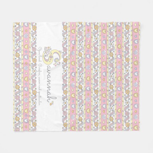 サバンナを意味するSモノグラム名前をカスタムする フリースブランケット (正面(横))