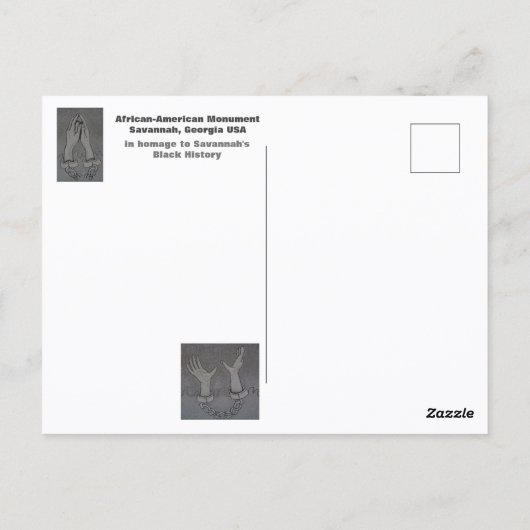 サバンナアフリカ系アメリカ人記念碑の写真 ポストカード (裏面)