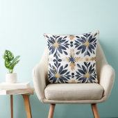 サバンナインスパイアハイズ枕の青と金ゴールド クッション (椅子)