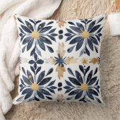 サバンナインスパイアハイズ枕の青と金ゴールド クッション (ブランケット)