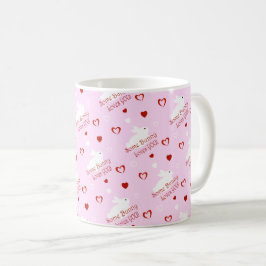 サバンナウサギがあなたを愛してるバレンタインデーマグカップ コーヒーマグカップ