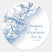 サバンナエレガントジョージアの地図結婚式の引き出物 ラウンドシール (正面)