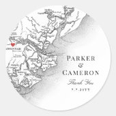 サバンナエレガントジョージアの地図結婚式の引き出物 ラウンドシール (正面)