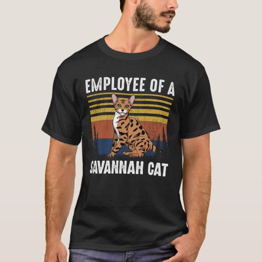 サバンナキャットの従業員のネコ サバンナキャット Tシャツ (正面)