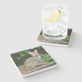 サバンナキャットスクエアコースター ストーンコースター (横)