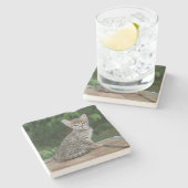 サバンナキャットスクエアコースター ストーンコースター (横)