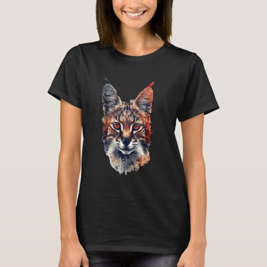 サバンナキャット おもしろデザイン セルバル 猫 Tシャツ (正面)