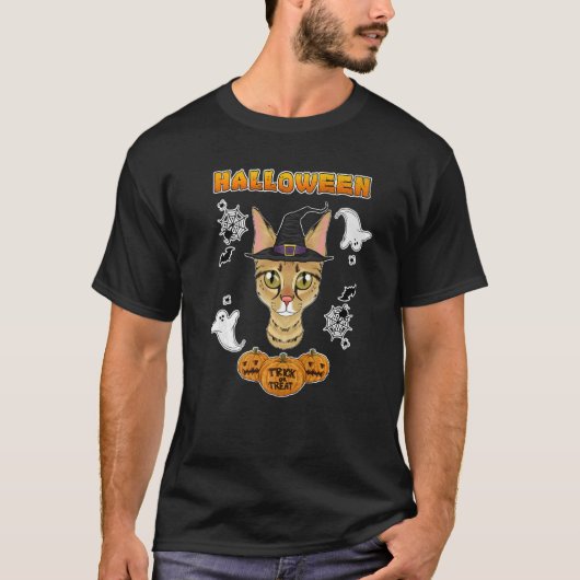 サバンナキャットIハッピーハローウィン Tシャツ (正面)