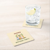 サバンナキリン獅子ヒッポゼブラゾウ スクエアペーパーコースター (インサイチュ)