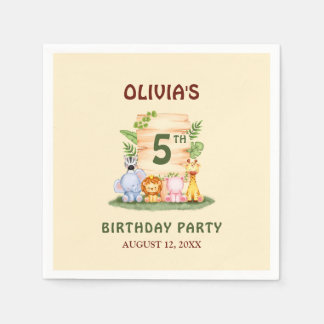 サバンナキリン獅子ヒッポゼブラゾウ スタンダードカクテルナプキン