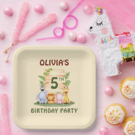 サバンナキリン獅子ヒッポゼブラゾウ ペーパープレート