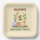 サバンナキリン獅子ヒッポゼブラゾウ ペーパープレート (正面)