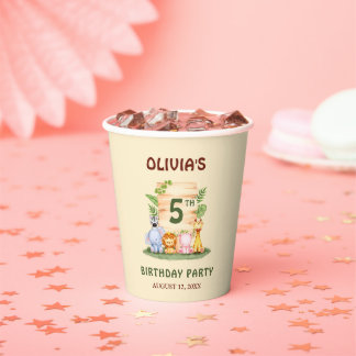 サバンナキリン獅子ヒッポゼブラゾウ 紙コップ