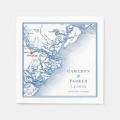 サバンナグルジアエレガントマップ結婚ネイビーズナプキン スタンダードカクテルナプキン (正面)