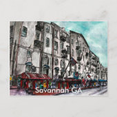サバンナグルジアリバー通りアートスケッチ ポストカード (正面)