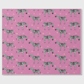サバンナサファリパターンのゼブラピンク ラッピングペーパー (フラット)