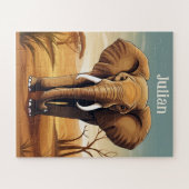 サバンナサンセットゾウ ジグソーパズル (横)