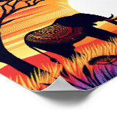 サバンナシルエット：サンセットセレナーデ ポスター (角)