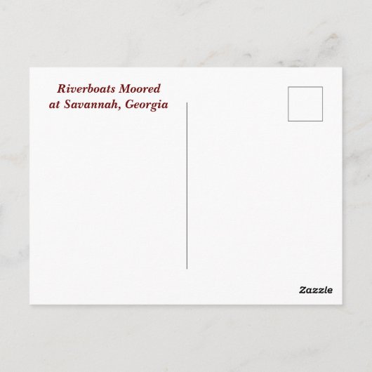 サバンナジョージアのリバーフロント葉書 ポストカード (裏面)