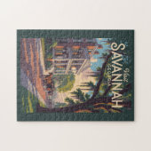 サバンナジョージアホースキャリッジイラストレーションレトロ ジグソーパズル (横)