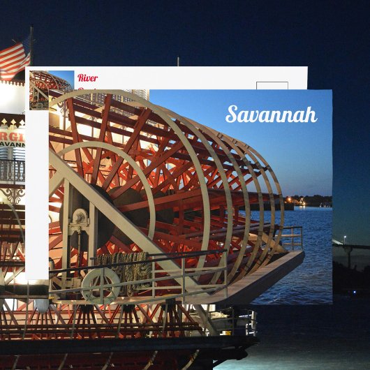 サバンナジョージア川ボートパドルホイールポストカード ポストカード