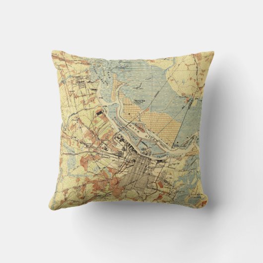 サバンナジョージア(1942年)のヴィンテージの地図 クッション (裏面)