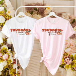 サバンナスクワッドピーチブリデスメイドレトロバチェロレッテ Tシャツ