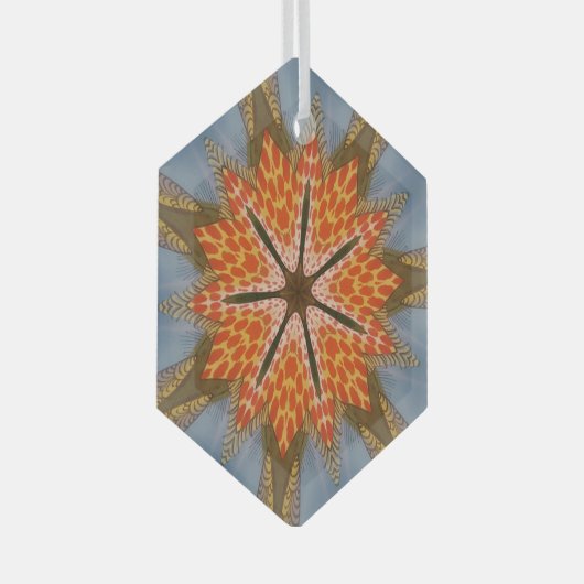 サバンナスター開花 – アはっきりしたアフリカアニマルプリント ガラスオーナメント (正面右)