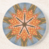 サバンナスター開花 – アはっきりしたアフリカアニマルプリント コースター (正面)