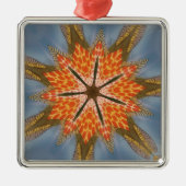 サバンナスター開花 – アはっきりしたアフリカアニマルプリント メタルオーナメント (正面)