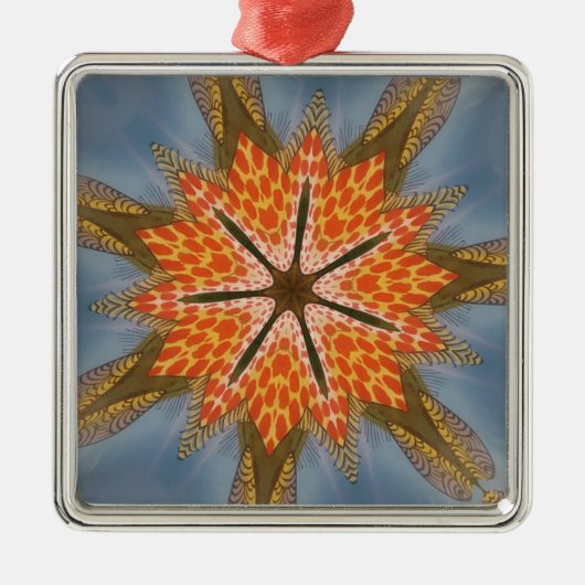 サバンナスター開花 – アはっきりしたアフリカアニマルプリント メタルオーナメント (正面)