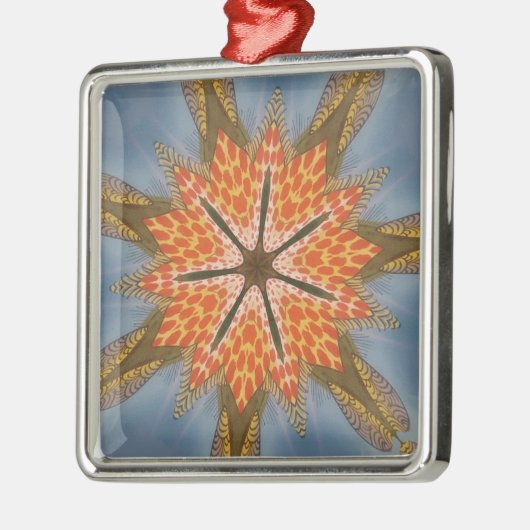 サバンナスター開花 – アはっきりしたアフリカアニマルプリント メタルオーナメント (左)